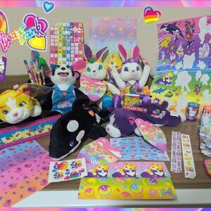 HUGE Lisa Frank 1990's Lot!! Colorful Fantastic Beans, Stickers, Pencils, etc